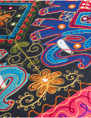 Square Tapestry 4 Elephants
