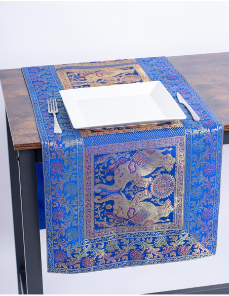 Arazzo/runner da tavola blu brillante