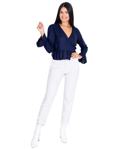 Blue Ruffle Shirt