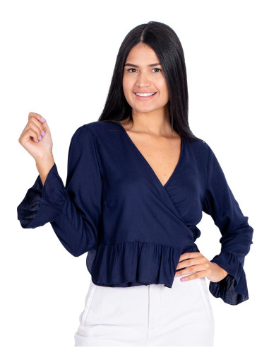 Blue Ruffle Shirt
