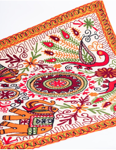 Animal Embroidered Square Tapestry