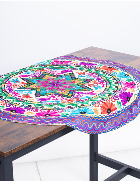 Toalha de Mesa Redonda Floral Estrela