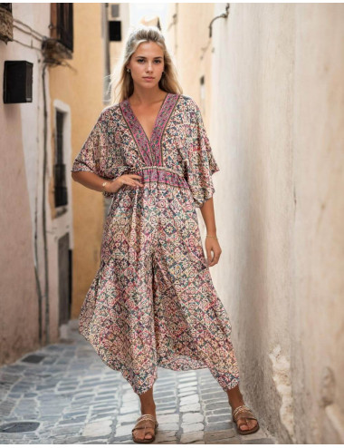 Boho Style Printed Silk...