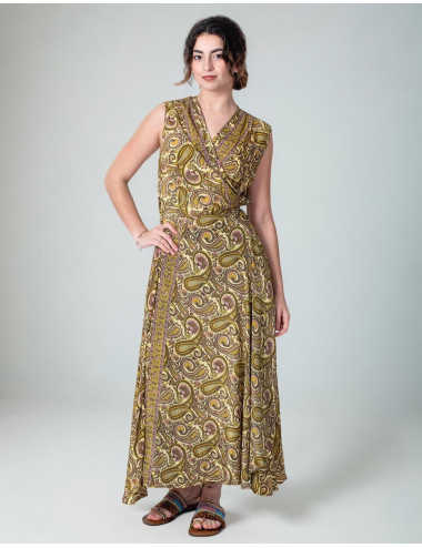 Vestido envolvente de seda... 2