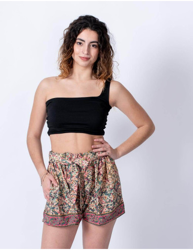 Shorts de seda estampados
