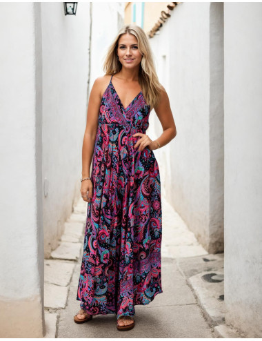 Vestido Longo de Seda com...