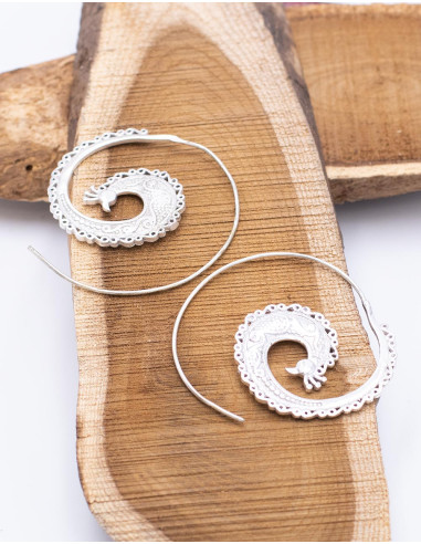 Pendientes de Metal Plateado con Baño Icoting...