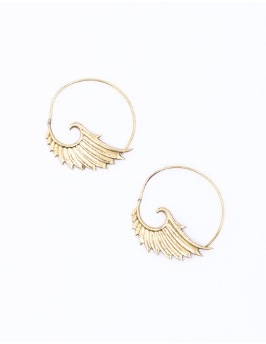 Artisanal Carved Earrings in the Shape of...