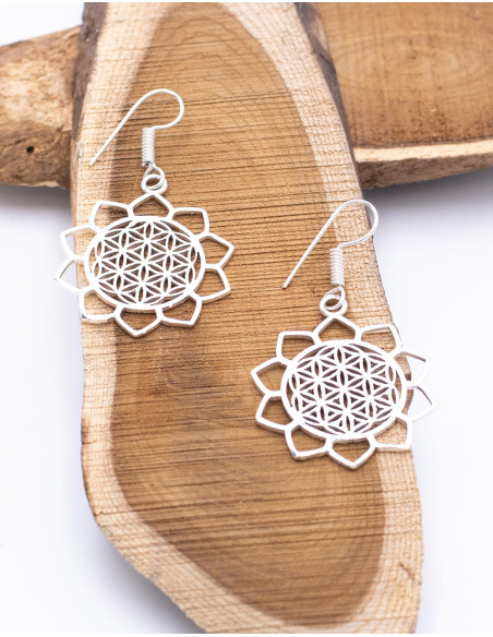 Boucles d'oreilles ethniques circulaires fabriquées à la main