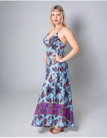 Kimago Boho Style Long Silk Dress