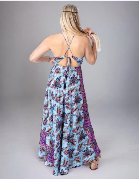 Langes Seidenkleid im Boho-Stil Kimago