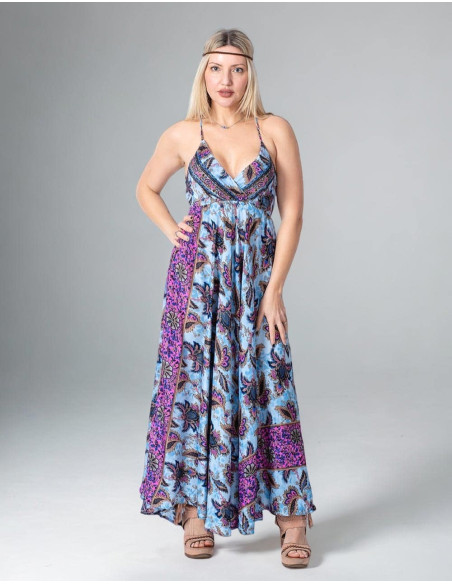 Kimago Boho Style Long Silk Dress