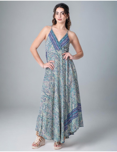 Robe longue dos croisé