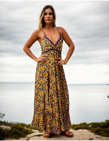 vestido-verano-hippie-amarillo-estampado-flores