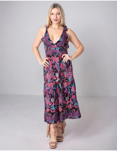 Vestido de verão com alças de gravata