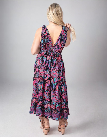 Vestido de verão com alças de gravata