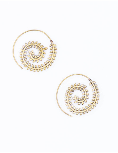 Golden Branch and Leaves Earrings