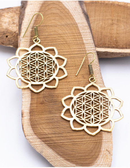 Mandala Earrings with Hearts