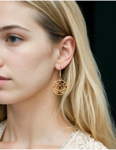 Ethnic Lotus Flower Earrings