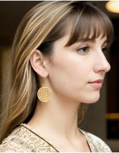 Kimago Gold Ethnic Earrings
