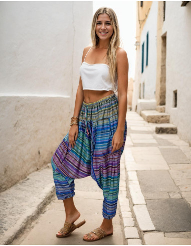 Pantaloni afghani in cotone stile hippie in vari colori