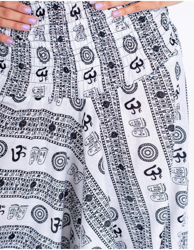 Saruel-Hose im Hippie-Stil mit Om-Symbol