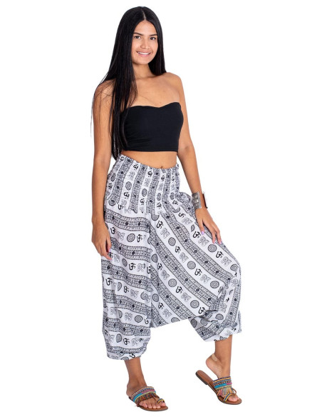 Pantalon saruel style hippie symbole Om