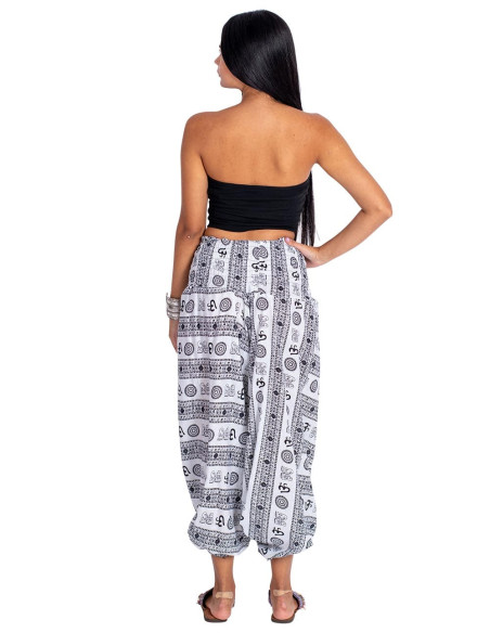 Pantaloni saruel stile hippie simbolo Om