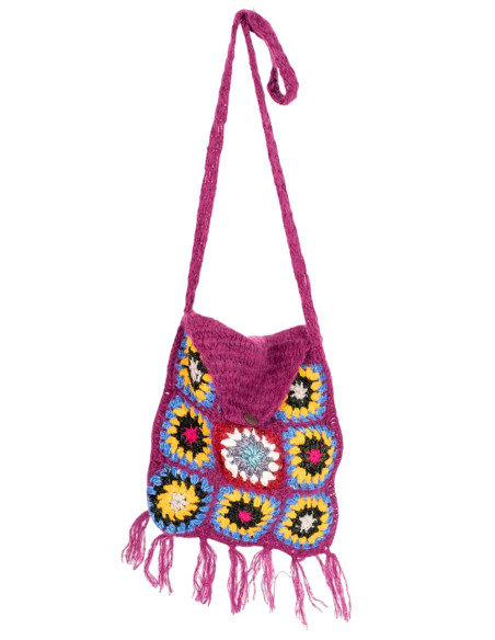 Borsa a tracolla unica fatta a mano: moda etnica indiana con frange multicolori