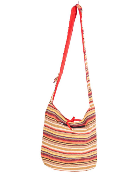 Striped Hippie Style Crossbody Bag - Vibrant Colors and Bohemian Spirit