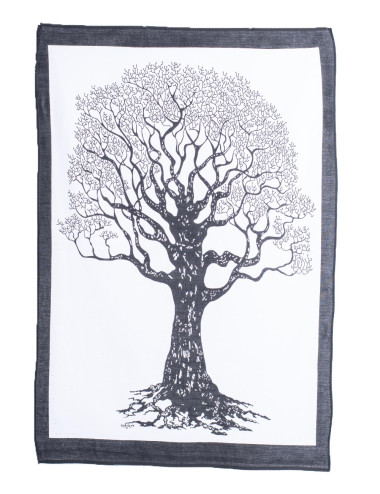 Baum-Wandteppich in Schwarz... 2
