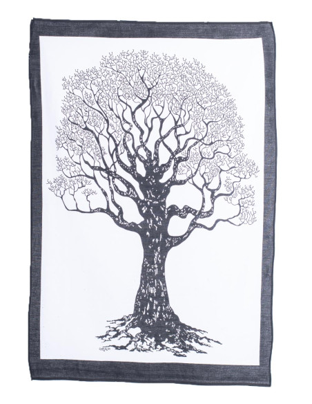 Tapisserie d'arbre en noir et blanc - Élégance naturelle pour votre espace