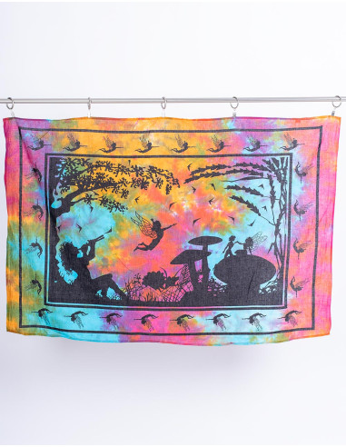 Tapeçaria de Passagem Multicolor com Flautista,...