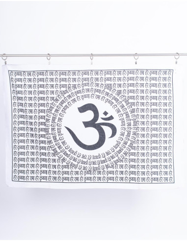 Om-Symbol-Wandteppich in Schwarz und Weiß –...