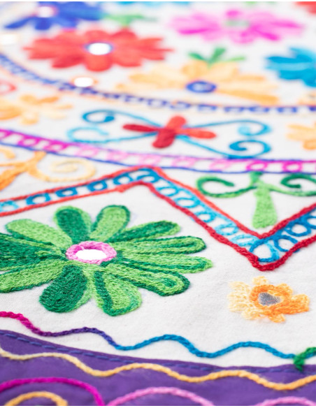 copy of RTZ0008 - Handcrafted Embroidered Tablecloth or Centerpiece of Indian Origin