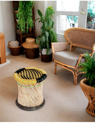 Woven Bamboo Stool -...