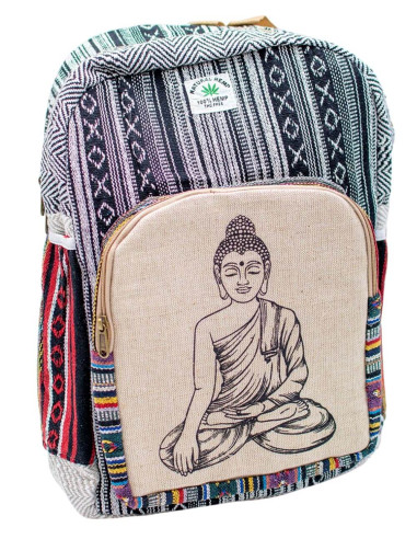 Sac à dos unisexe en chanvre ethnique :...