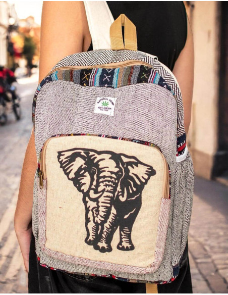 Mochila Kimago Hemp: Artesanato indiano unissex com detalhes únicos e autênticos