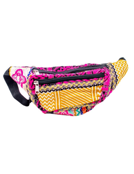 Indian Handmade Unisex Waist Bag: Unique and Multicoloured with Secure Zippers