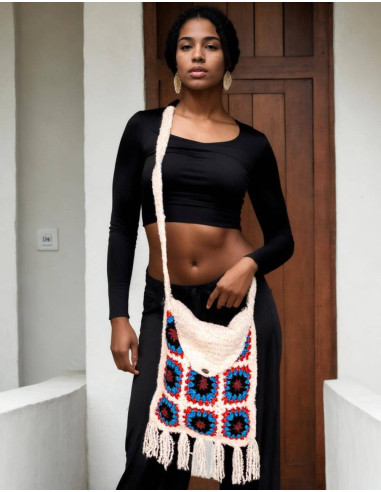 Bolsa transversal exclusiva feita à mão: moda...