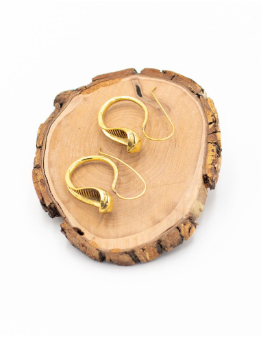 Brincos de cobra de latão banhado a ouro –...