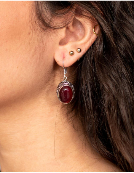 Brincos Artesanais com Pedra Natural – Modelo Oval ou Gota