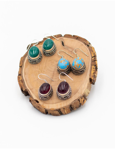 Boucles d'oreilles faites main en pierre...