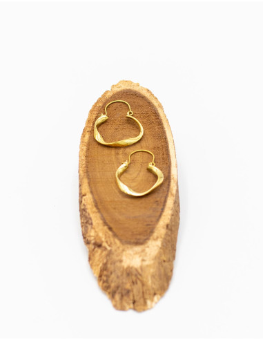 Handcrafted Golden Brass Earrings – Unique and...