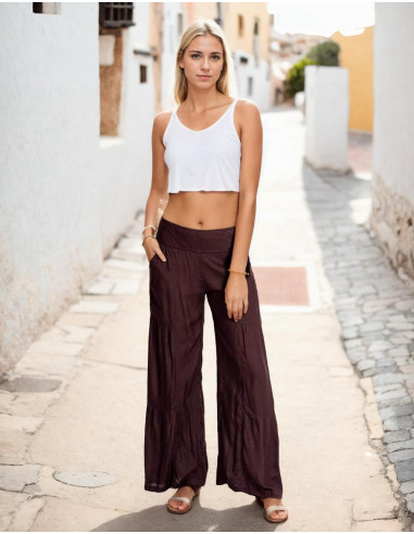 Pantaloni lunghi etnici Kimago da donna – fatti a mano in India