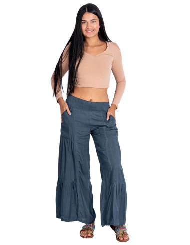 Kimago Graue Lange Hose – Bohemian Eleganz mit...