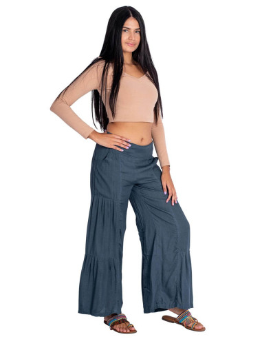 Kimago Graue Lange Hose – Bohemian Eleganz mit...