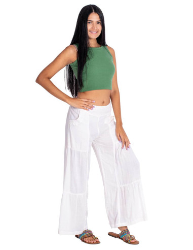 Calça Longa Kimago Off-White – Boêmia, Macia e...
