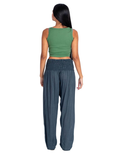 Graue gerade geschnittene Hose mit...