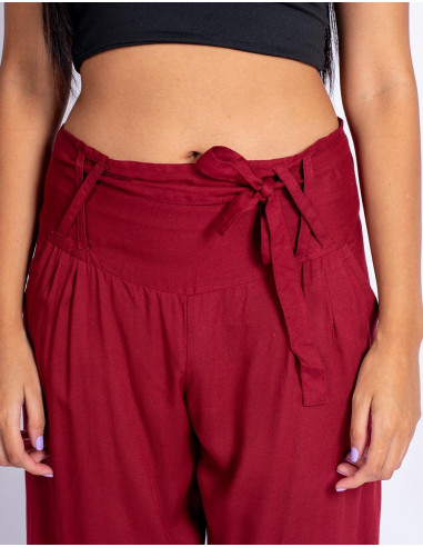 Pantalon capri bordeaux – Style bohème...